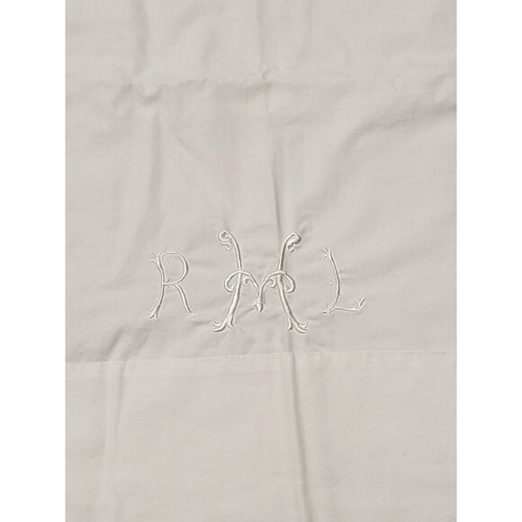 Pair of Vintage King Pillowcases, Monogramed RHL White on White, No tags 20"x39" - Picture 1 of 7